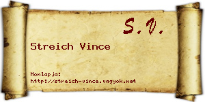 Streich Vince névjegykártya